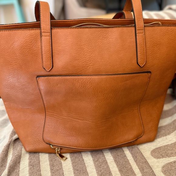 Poppy & Peonies Brown Leather Tote - Picture 2 of 6
